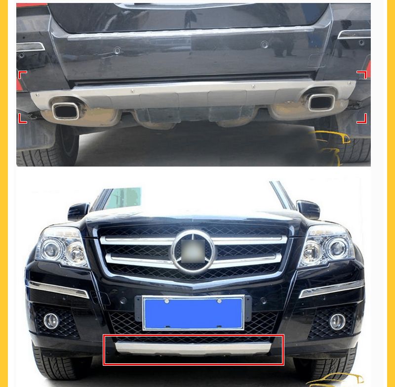 2008+ Mercedes Benz GLK 350/300 Front &Rear Brushed Bumper Protector