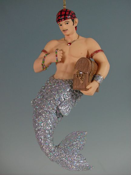 December Diamonds Merman Ornament Pirate Booty Retired Handsome