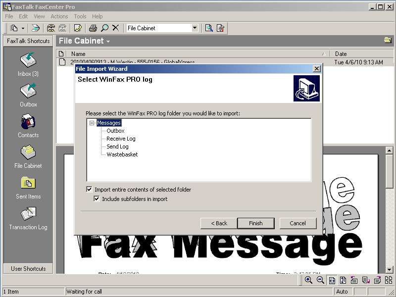 FAXCENTER PRO & FaxTalk Fax Merge for Microsoft Word 2010**/2007