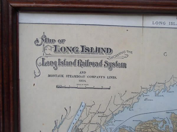 Antique Map Long Island Railroad Montauk Steamboat 1904