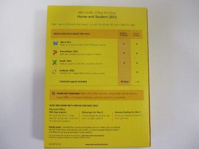 Microsoft Office Mac Home and Student 2011 Retail Box for 3 Macs SKU