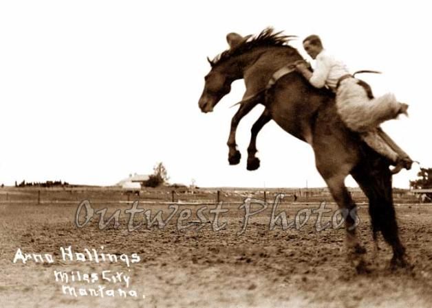 Rodeo Round Up Cowboy Arno Hollings Old Miles City Montana MT