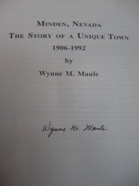 Minden Nevada Wynne M Maule Signed