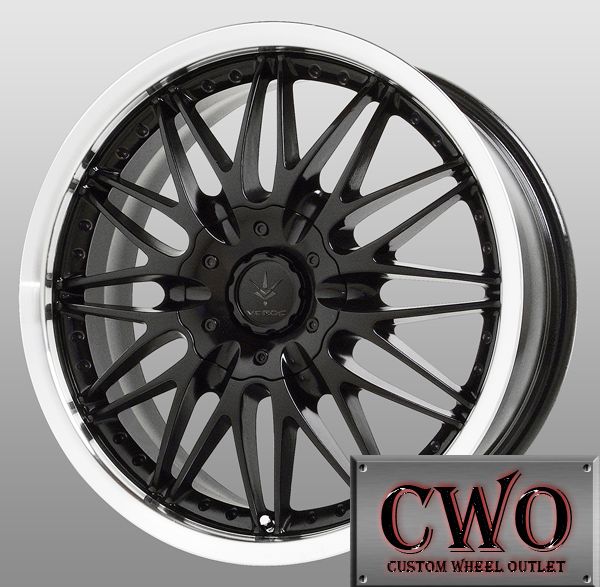 20 Black Verde Regency Wheels 5x100 5x115 5 Lug Celica Jetta Grand