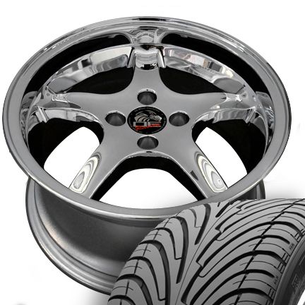 17 8 9 Chrome Cobra Wheels Nexen Tires Rims Fit Mustang® GT 79 93