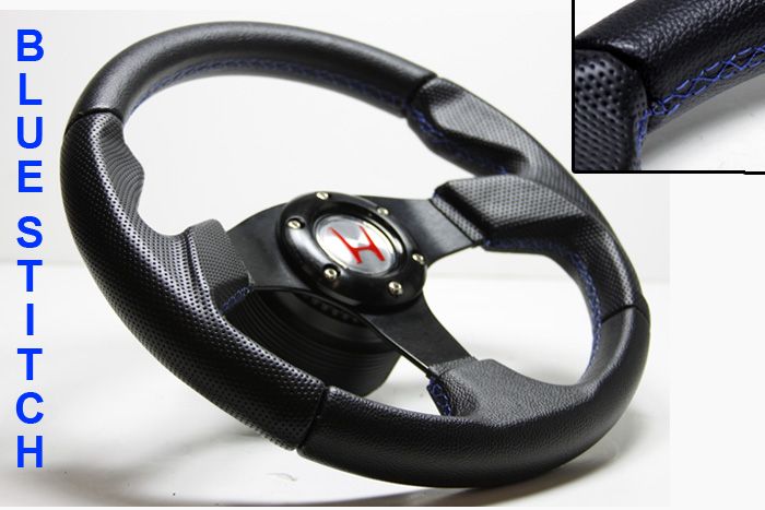 Leather Steering Wheel Hub Silver Button Honda 96 00 Civic S