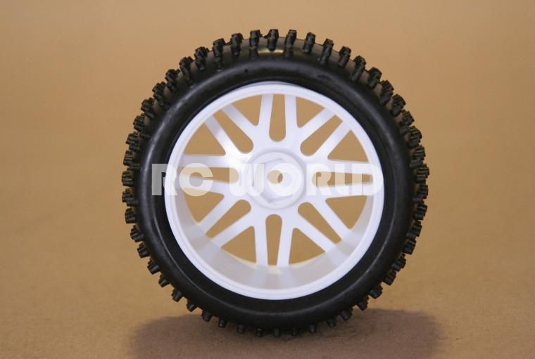 RC 1 10 Buggy Rims Tires Wheels Kyosho Tamiya Narrow Spike