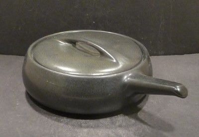 Roseville Raymor Black Casserole 198 as Found