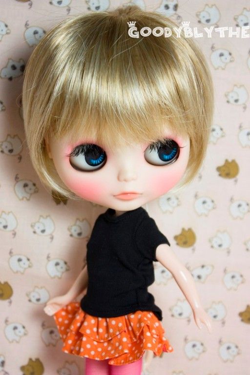 Goodyblythe Blythism Hair Wig for 12 Blythe Blond Bob Cute W268