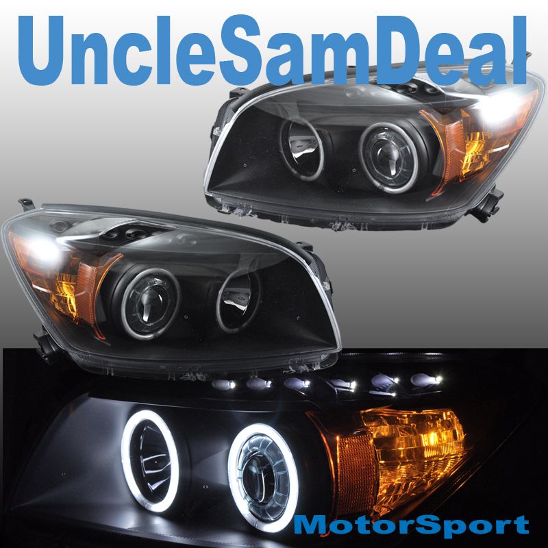 Toyota RAV4 Dual CCFL Halo Rims Angel Eyes Projector Headlights Black