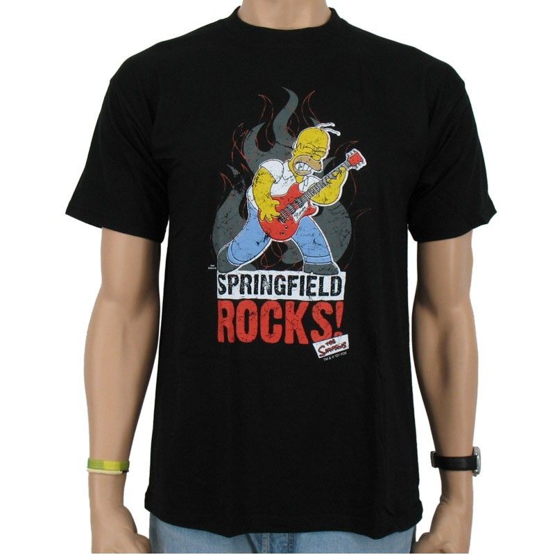 The Simpsons   Springfield Rocks, T Shirt, black