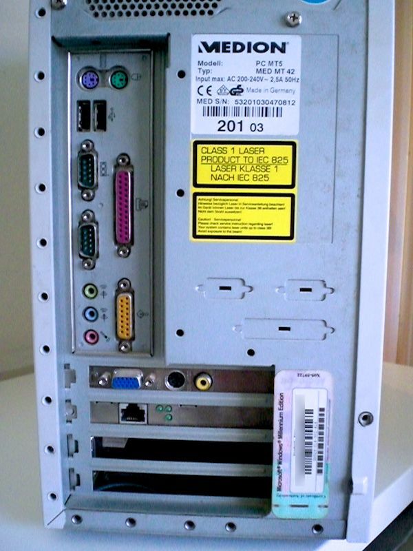 MEDION PC MT5 MED MT 42   Intel Pentium III   900MHZ