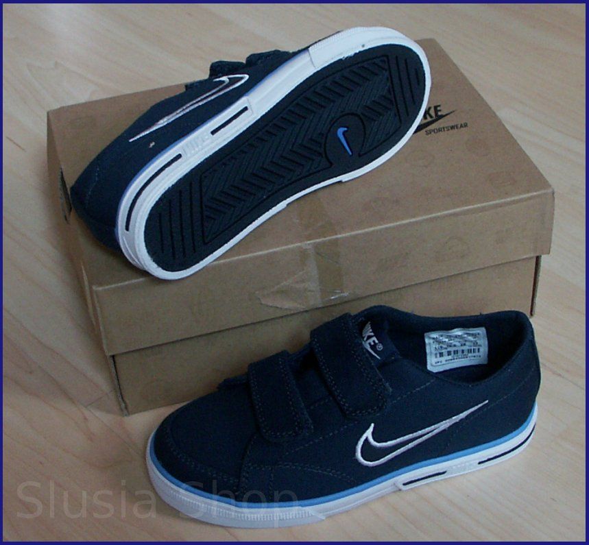 NEU NIKE Capri V Sportschuhe Canvas Klett 28 30 blau