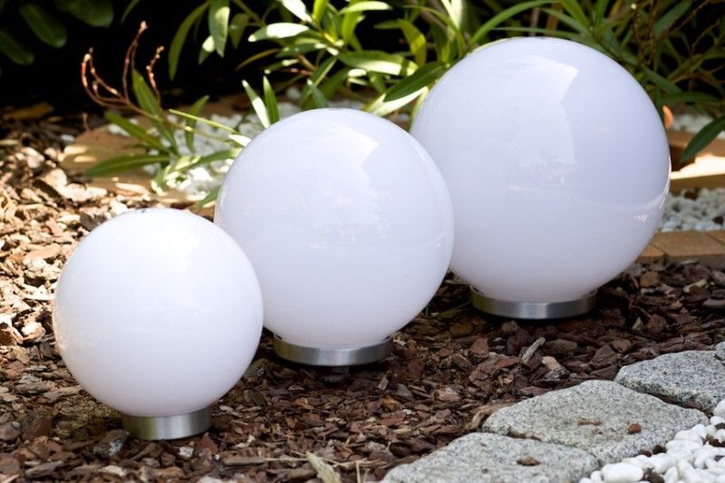 Kugelleuchten Set Solarkugel Solarleuchte Kugel Edelstahl Gartenlampe