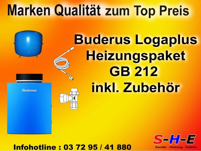 Buderus GB 212 Heizungspaket mit 15 kw, mit viel Zubehör