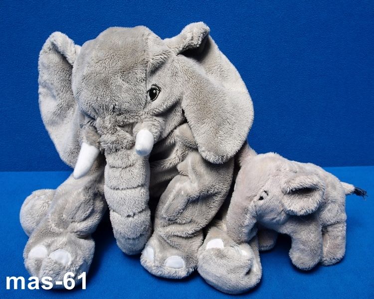 IKEA ELEFANT KLAPPAR GRAU 30 CM MIT KIND STOFFTIER RAR