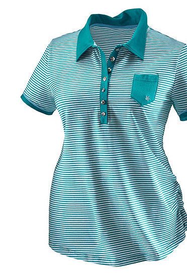 ULLA POPKEN Poloshirt lagune geringelt SALE NEU