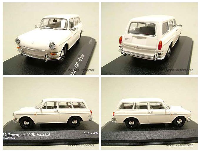 VW 1600 Variant 1966 weiß, Modellauto 143 / Minichamps