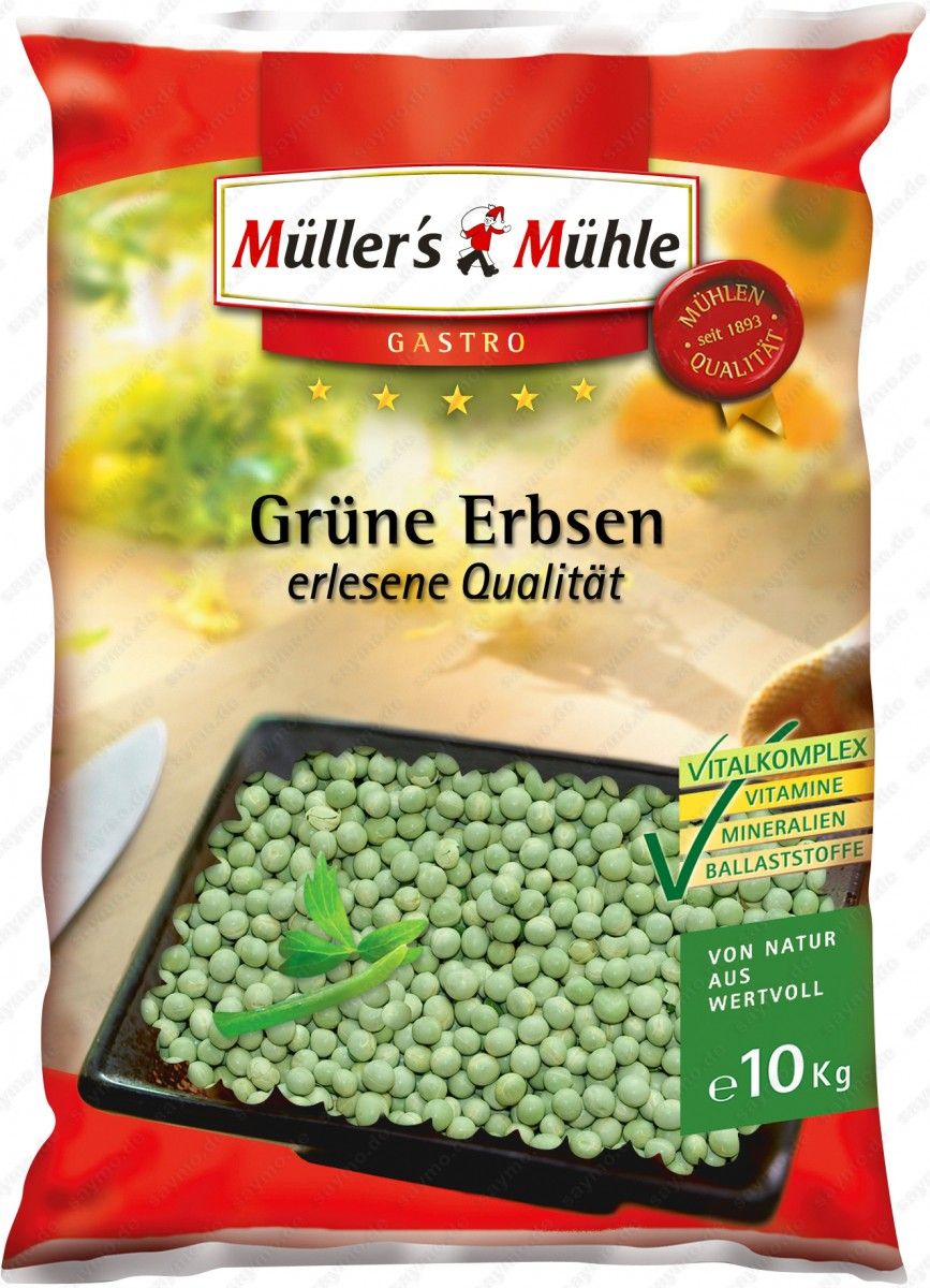 84EUR/1kg) Müllers Mühle grüne Erbsen 10kg