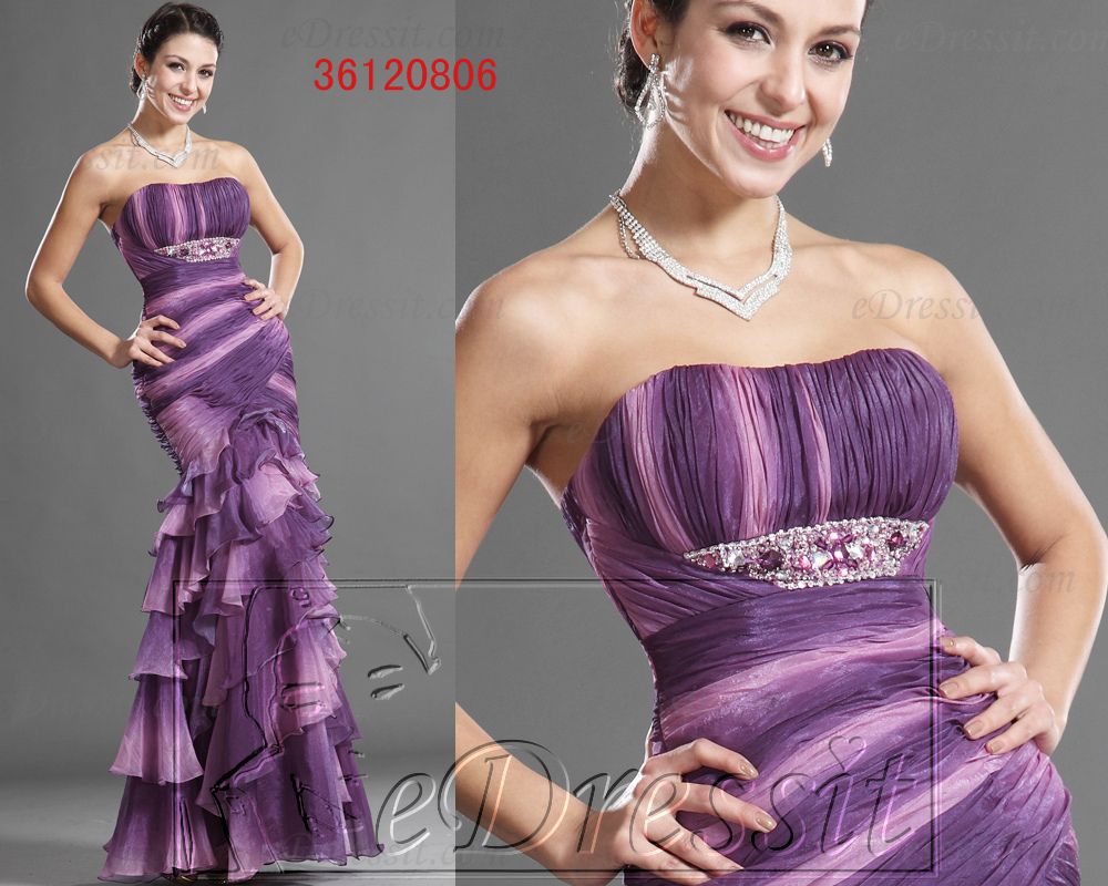 SALE Faltige Traegerlos Bodenlang Ballkleid Abendkleid Gr 34 36 40 44