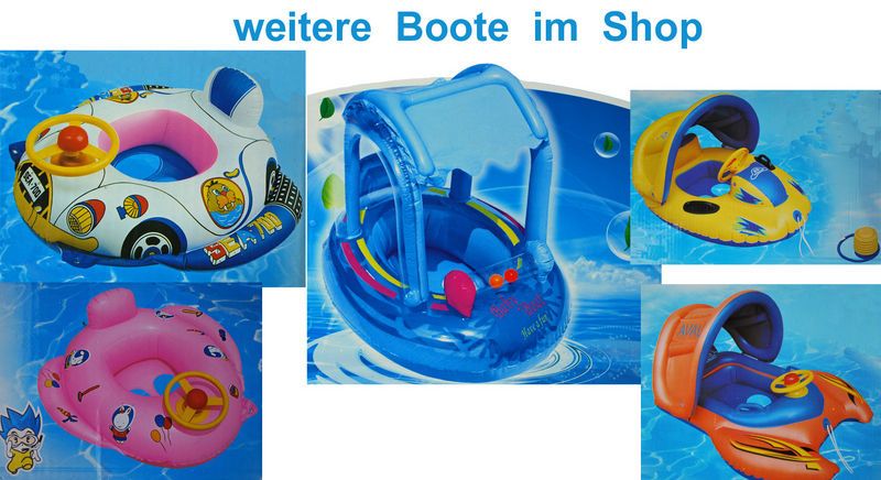 orangenes Badeboot Kinderboot Baby + Dach + LUFTPUMPE