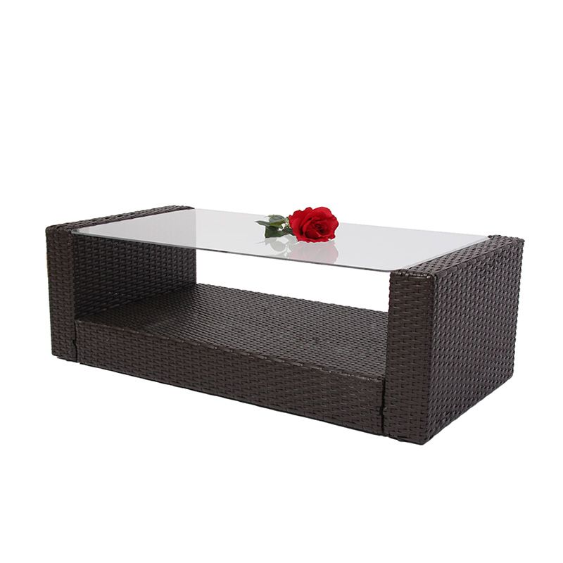 Garten Garnitur Lounge Set Turin, Poly Rattan, anthrazit, braun, rot