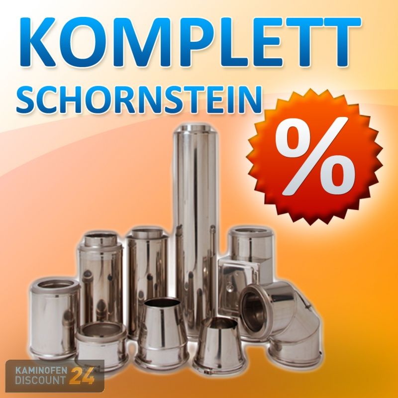 Edelstahlschornstein 150mm Komplett Set 5,3 m