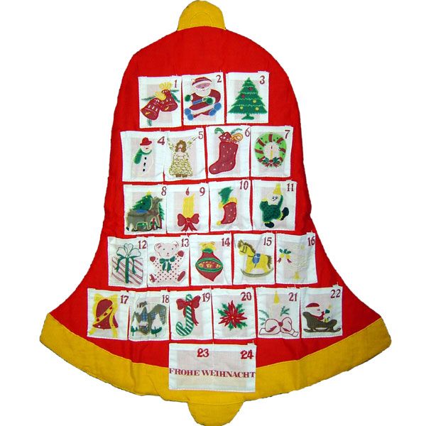 Adventskalender aus Stoff Motiv Glocke