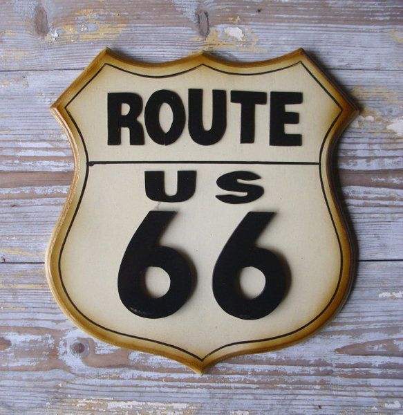 RETRO BAR WANDBOARD EMBLEM ROUTE 66 ROCKABILLY 50er STIL USA HOLZ