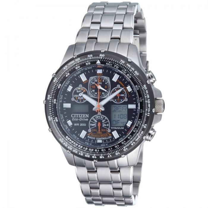 Citizen Skyhawk JY0080 62E Eco Drive Titan Funkuhr Herrenuhr