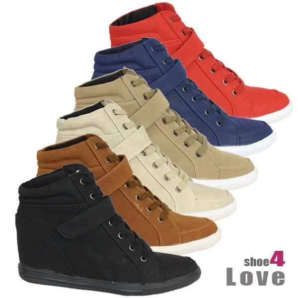 Damenschuhe 6 71 Hochschaft Sneaker Schnürer Keil Stiefeletten Herbst