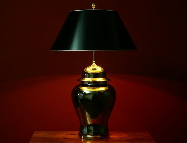 SILBER VASENLAMPE DECKELVASE LAMPE CHROM LEUCHTE 83cm