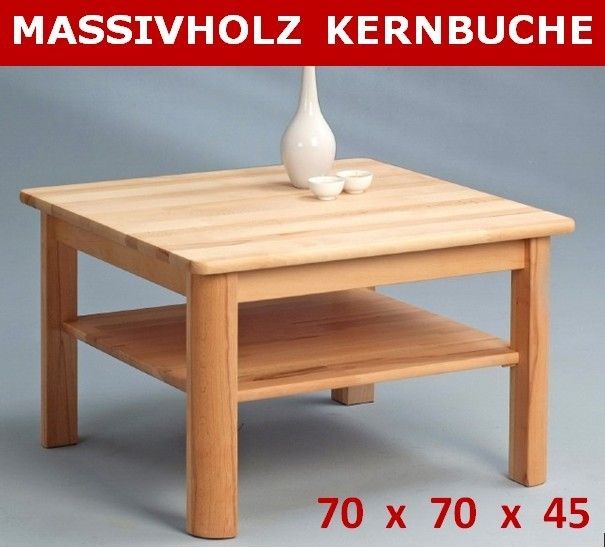 KERNBUCHE HOLZTISCH MASSIVHOLZTISCH QUADRAT   70 x 70 x 45