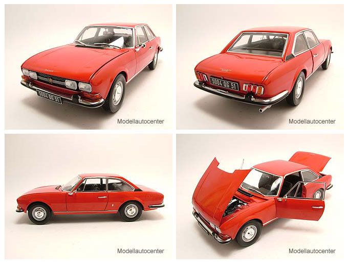 Peugeot 504 Coupe 1971 rot, Modellauto 118 / Norev