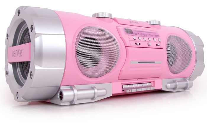 Ghettoblaster CD Player Radio Denver TCD 86 pink Karton beschaedigt
