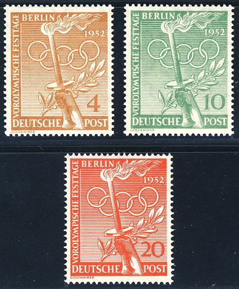 BERLIN 1952, MiNr. 88 90, postfrischer Kabinettsatz, Mi. 30, 