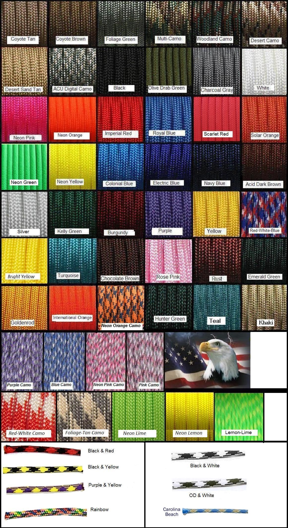 50 Paracord   para cord 550   parachute cord    50 ft