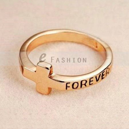 Kreuz Style gravur Forever Ringe Damen Fingerring NEU 102 0225