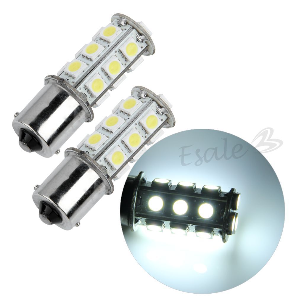 2xAuto KFZ rein Weiß Lampe 1156 BA15S 12V 18 5050SMD LED Bremslicht