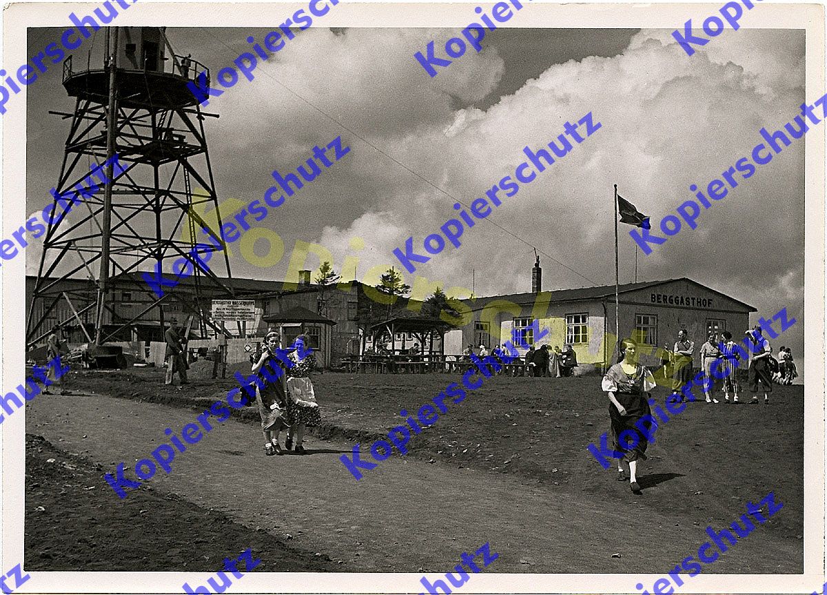 Foto Wasserkuppe Rhön Gasthof Funkturm Wanderer 1937