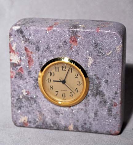 Pretty in Pink Tourmaline & Lepidolite Crystal Clock