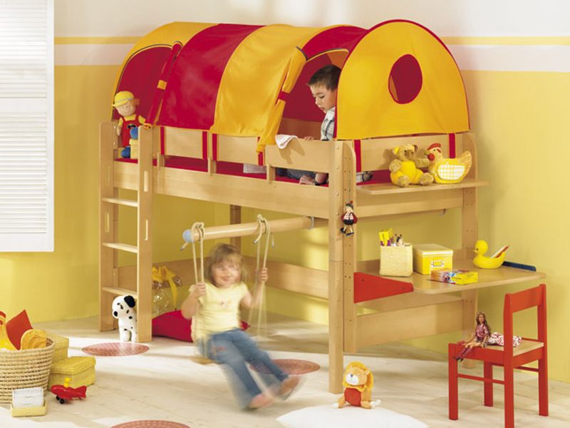 Paidi Varietta Bett Spielbett +Griffleiter Buche 125