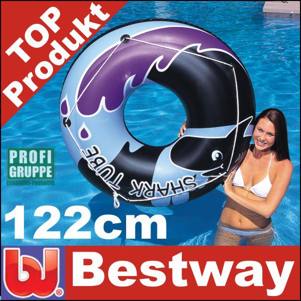 BESTWAY XXL Schwimmreifen / Reifen HAI (Ø 122 cm)