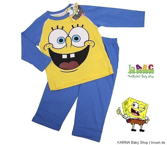 Super SPONGEBOB Pyjama Schlafanzug 98/104 110/116 122/128 134/140 NEU