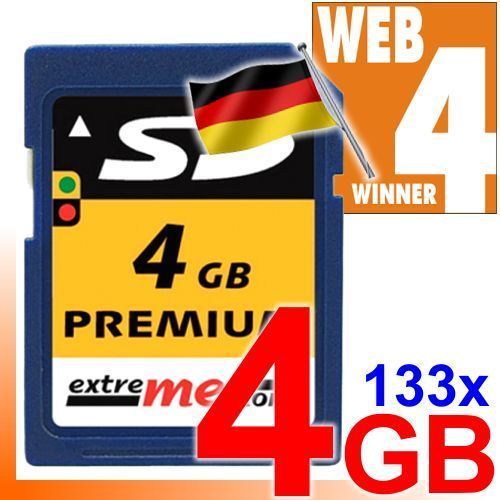 4GB SD Karte HighSpeed 133x PREMIUM Speicherkarte w4W