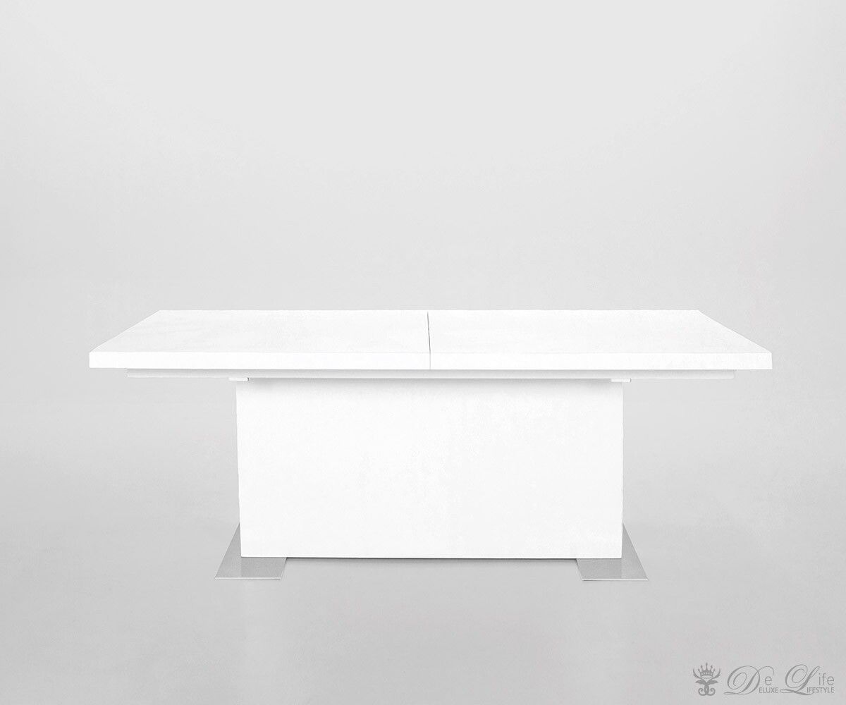 Esstisch Merkur 130/180x90 cm Weiss Hochglanz Tisch ausziehbar
