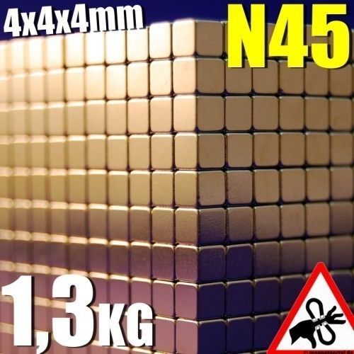 50 NEODYM MAGNETE WÜRFEL   N45   4mm   je 1,3KG