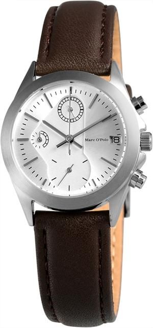 CHRONOGRAPH SILBER BRAUN LEDER ARMBANDUHR 4211702 UVP 149€