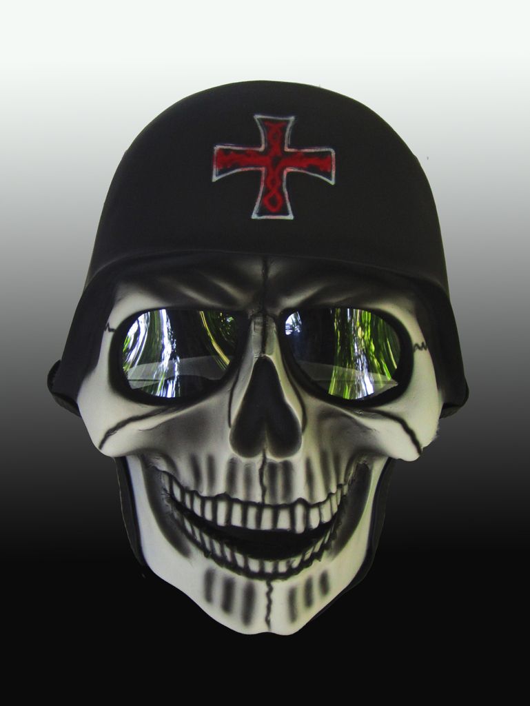 Motorradhelm Wehrmacht BIKER HELM BULZEYE Totenkopf