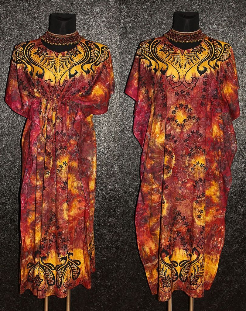 NEU VINTAGE HIPPIE TUNIKA KAFTAN KLEID 44 46 48 50 Boho Ethno Goa